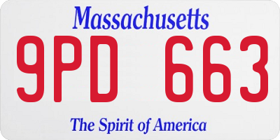 MA license plate 9PD663