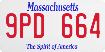MA license plate 9PD664