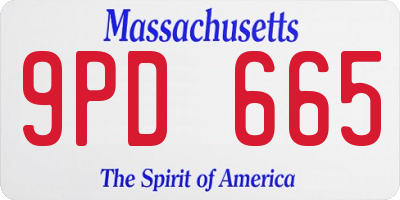 MA license plate 9PD665