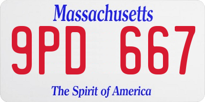 MA license plate 9PD667