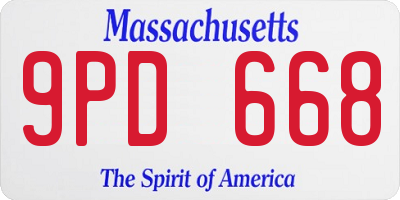 MA license plate 9PD668