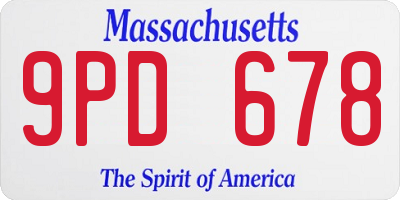 MA license plate 9PD678