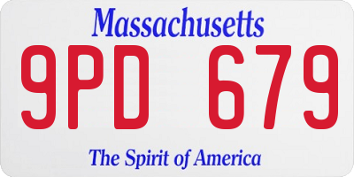 MA license plate 9PD679