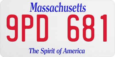 MA license plate 9PD681