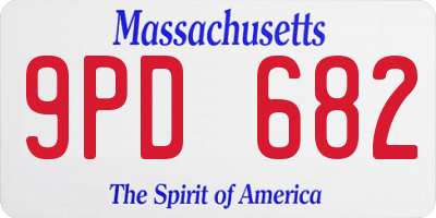 MA license plate 9PD682