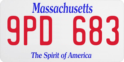 MA license plate 9PD683