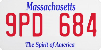 MA license plate 9PD684