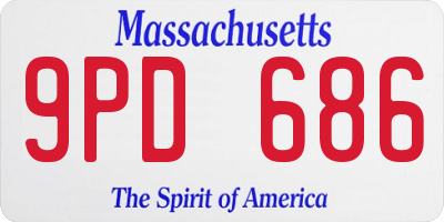 MA license plate 9PD686