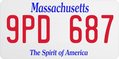 MA license plate 9PD687