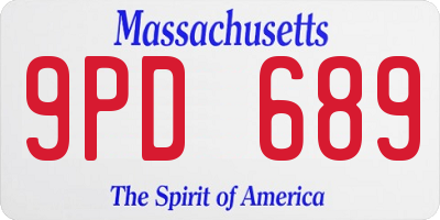 MA license plate 9PD689