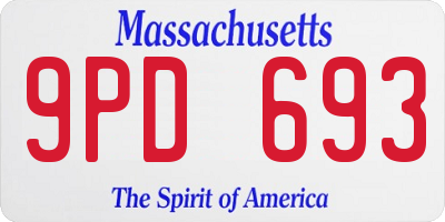 MA license plate 9PD693