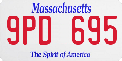 MA license plate 9PD695