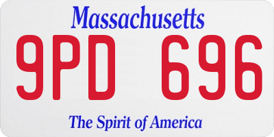 MA license plate 9PD696