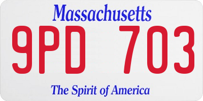 MA license plate 9PD703