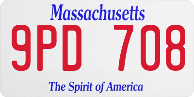 MA license plate 9PD708