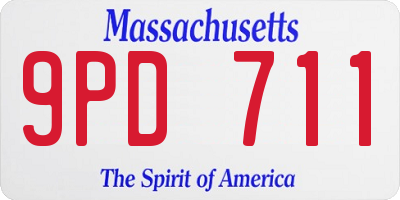 MA license plate 9PD711