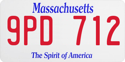 MA license plate 9PD712
