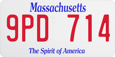 MA license plate 9PD714