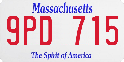 MA license plate 9PD715