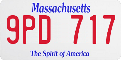 MA license plate 9PD717