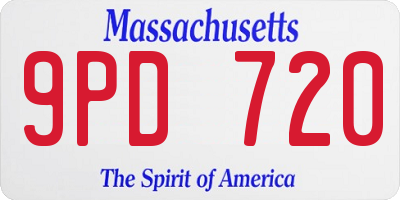 MA license plate 9PD720