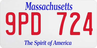 MA license plate 9PD724