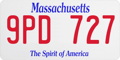 MA license plate 9PD727