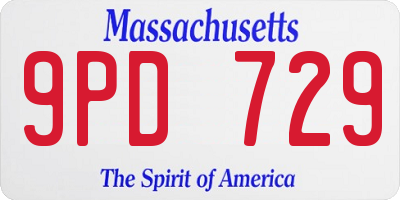 MA license plate 9PD729