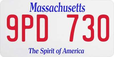 MA license plate 9PD730