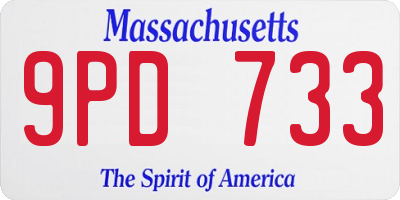 MA license plate 9PD733