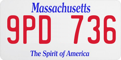 MA license plate 9PD736