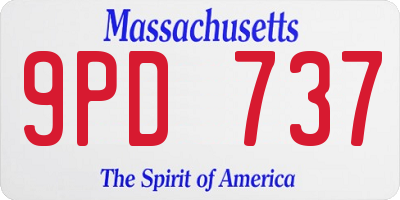 MA license plate 9PD737