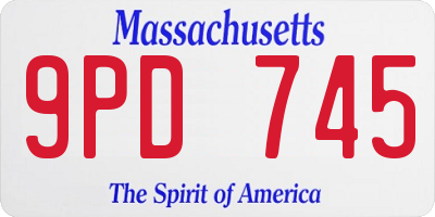 MA license plate 9PD745