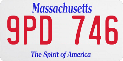 MA license plate 9PD746