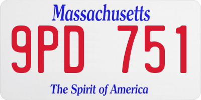 MA license plate 9PD751