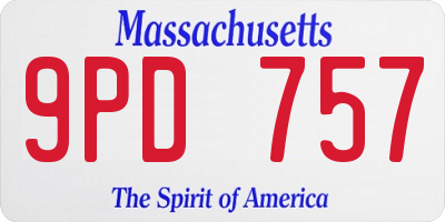 MA license plate 9PD757