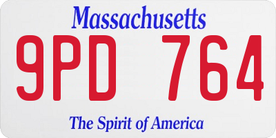 MA license plate 9PD764