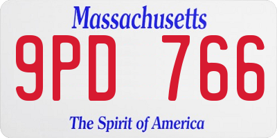MA license plate 9PD766