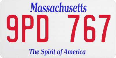 MA license plate 9PD767