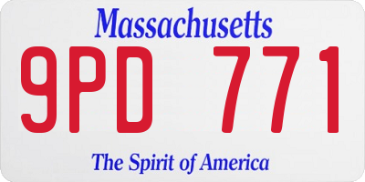 MA license plate 9PD771