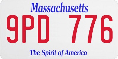 MA license plate 9PD776