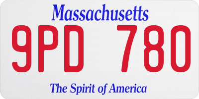MA license plate 9PD780