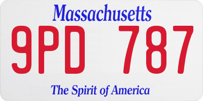 MA license plate 9PD787