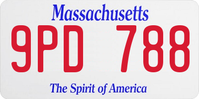 MA license plate 9PD788