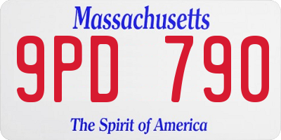 MA license plate 9PD790