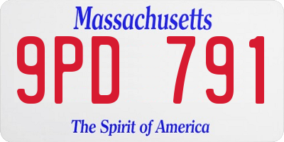MA license plate 9PD791