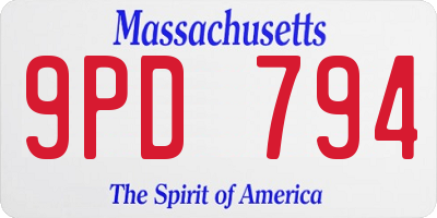 MA license plate 9PD794