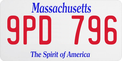 MA license plate 9PD796