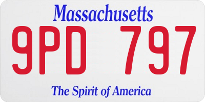 MA license plate 9PD797
