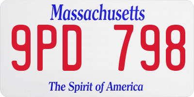 MA license plate 9PD798